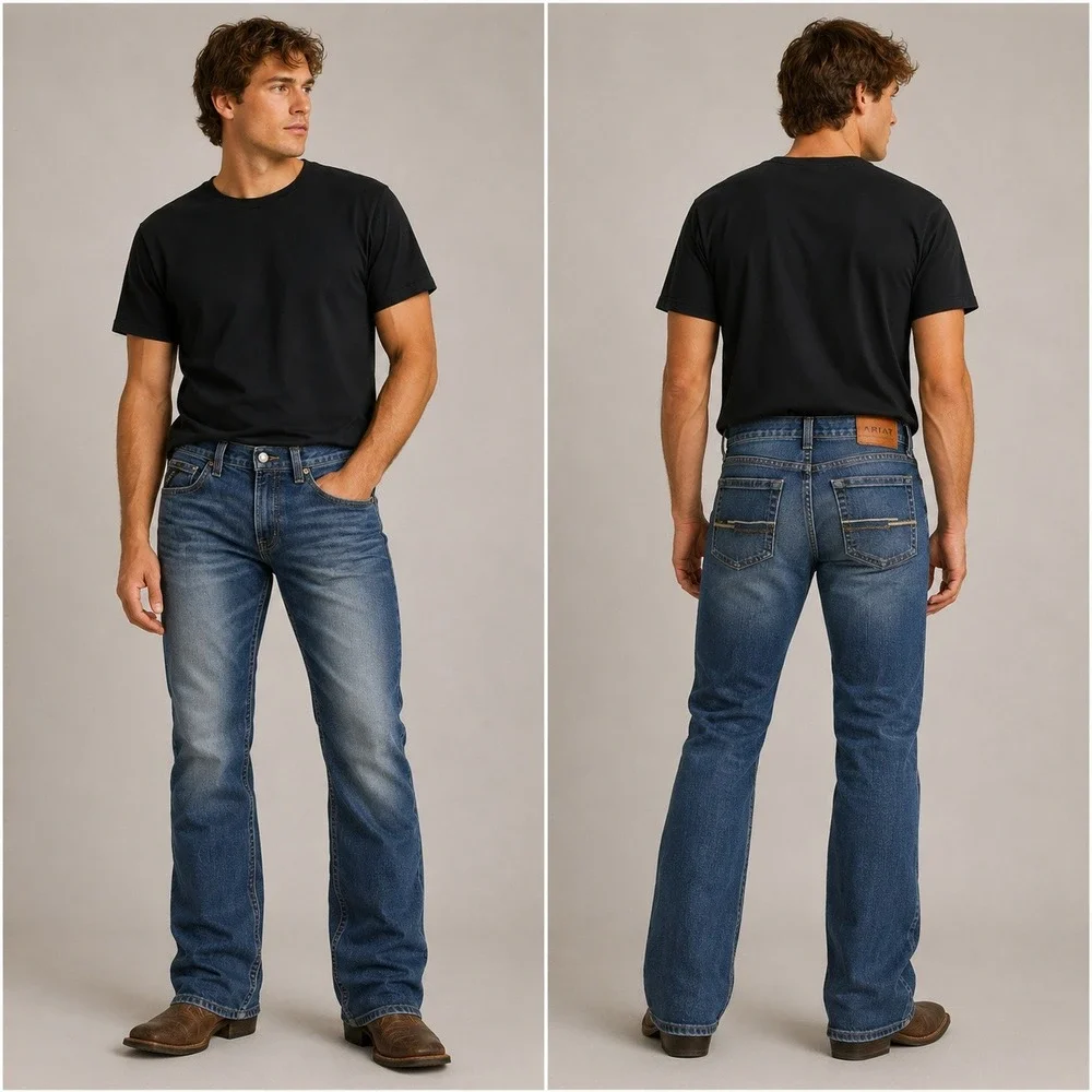 Ariat Rebar M5 Rail Jeans Mens 30x29 Blue Straight Leg Encinitas Workwear Denim